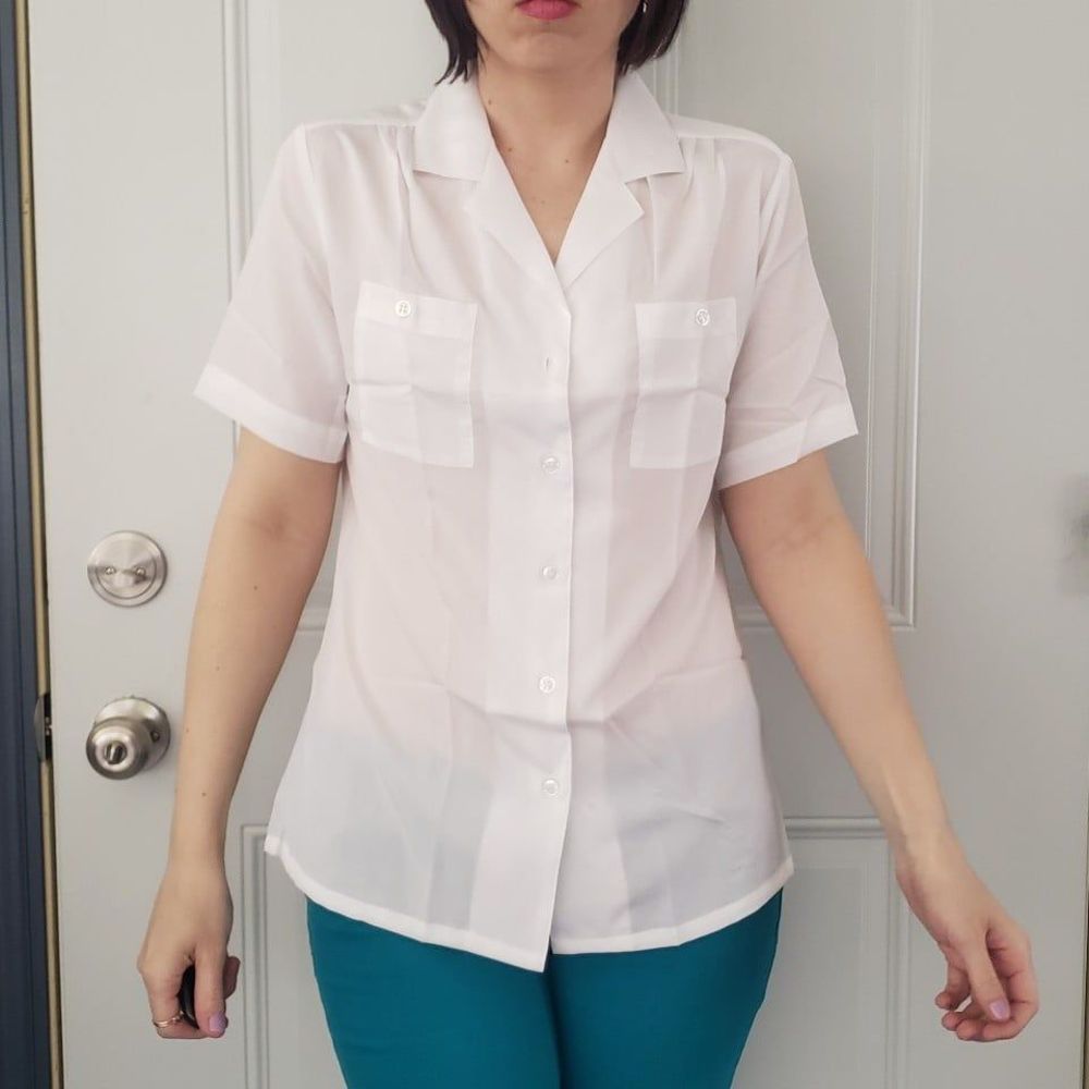 70s/80s White‎ Button Down